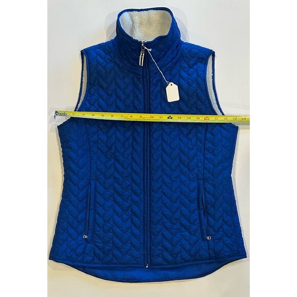 Women’s Nautica Sleeveless Vest With Wool Lining Size Medium Royal Blue - Picture 6 of 9